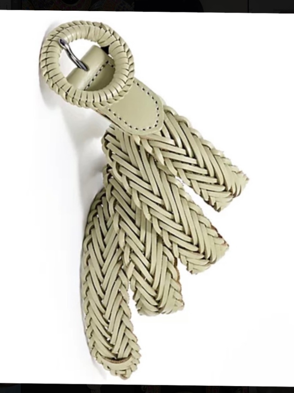 Compliments Woven 100% Leather Braided Belt Sage SZ XL/1X